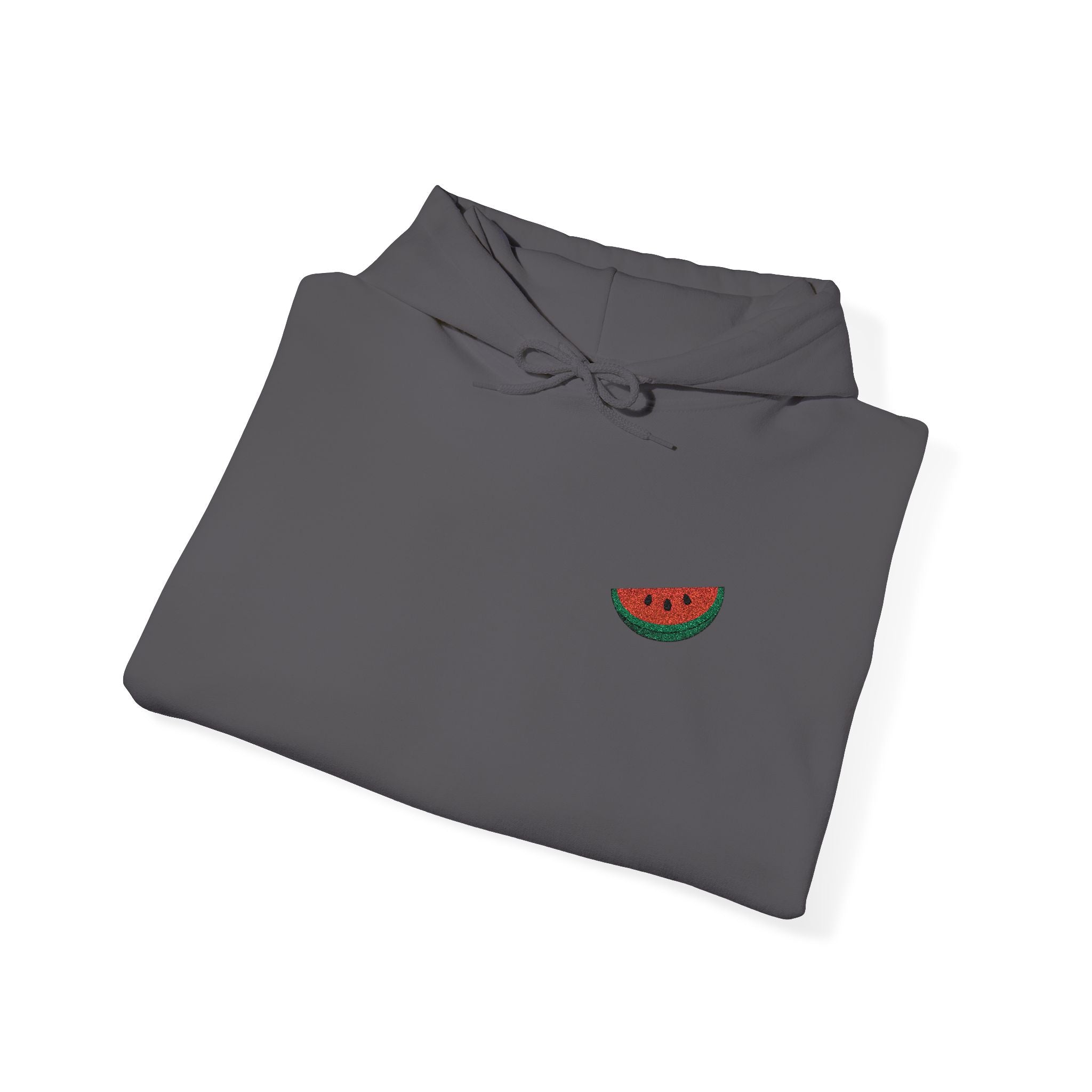 Watermelon Slice Embroidered Hoodie - Cute Summer Fruit Graphic Sweatshirt