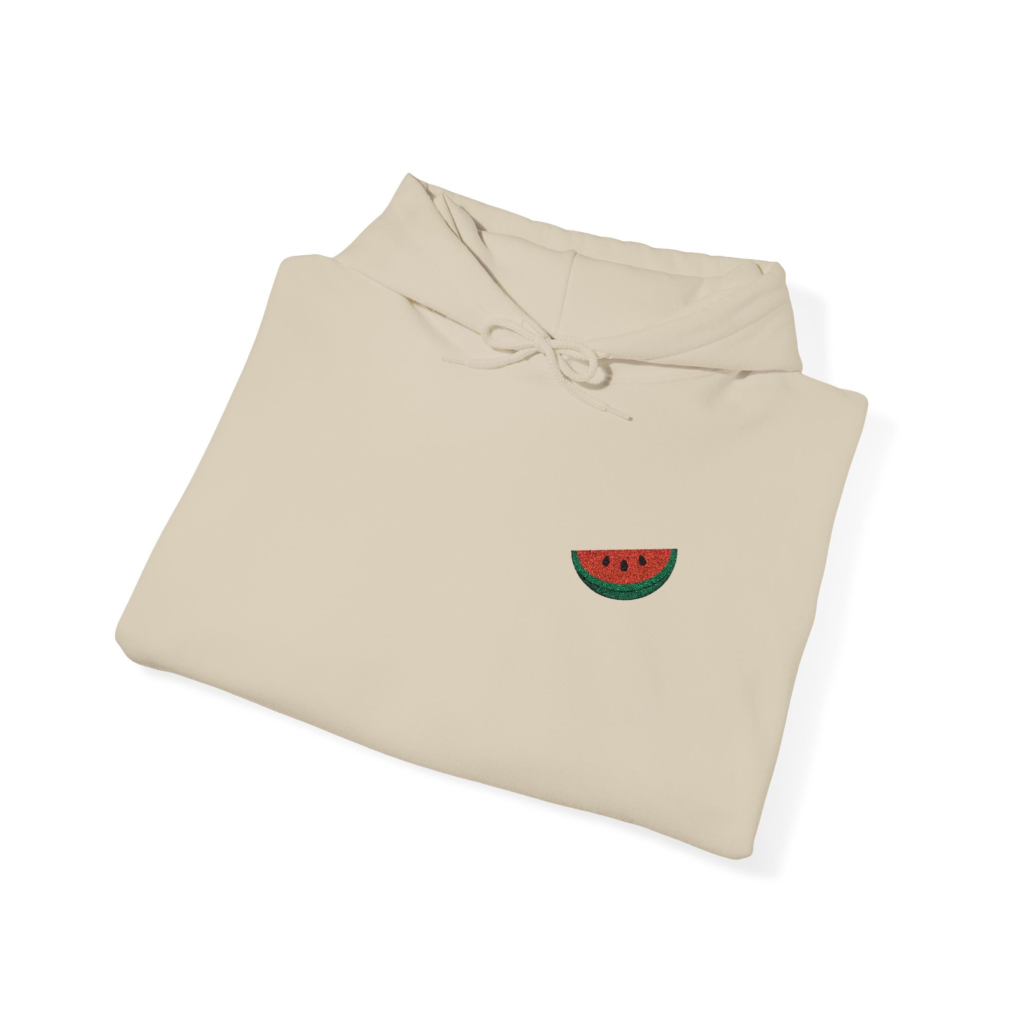 Watermelon Slice Embroidered Hoodie - Cute Summer Fruit Graphic Sweatshirt